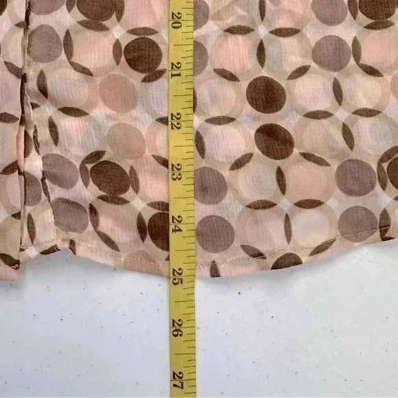 NWT New York & Company Stretch Cup Sleeves Front Tie Blouse Ivory Multi Size L - Picture 6 of 11